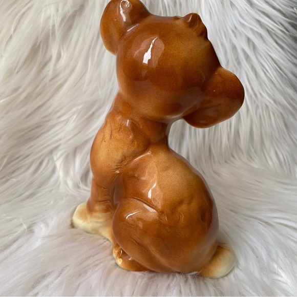 Vintage Royal Copley Ceramic Terrier Puppy Dog Sitting Brown Figurine 50’s Cute - Picture 5 of 9